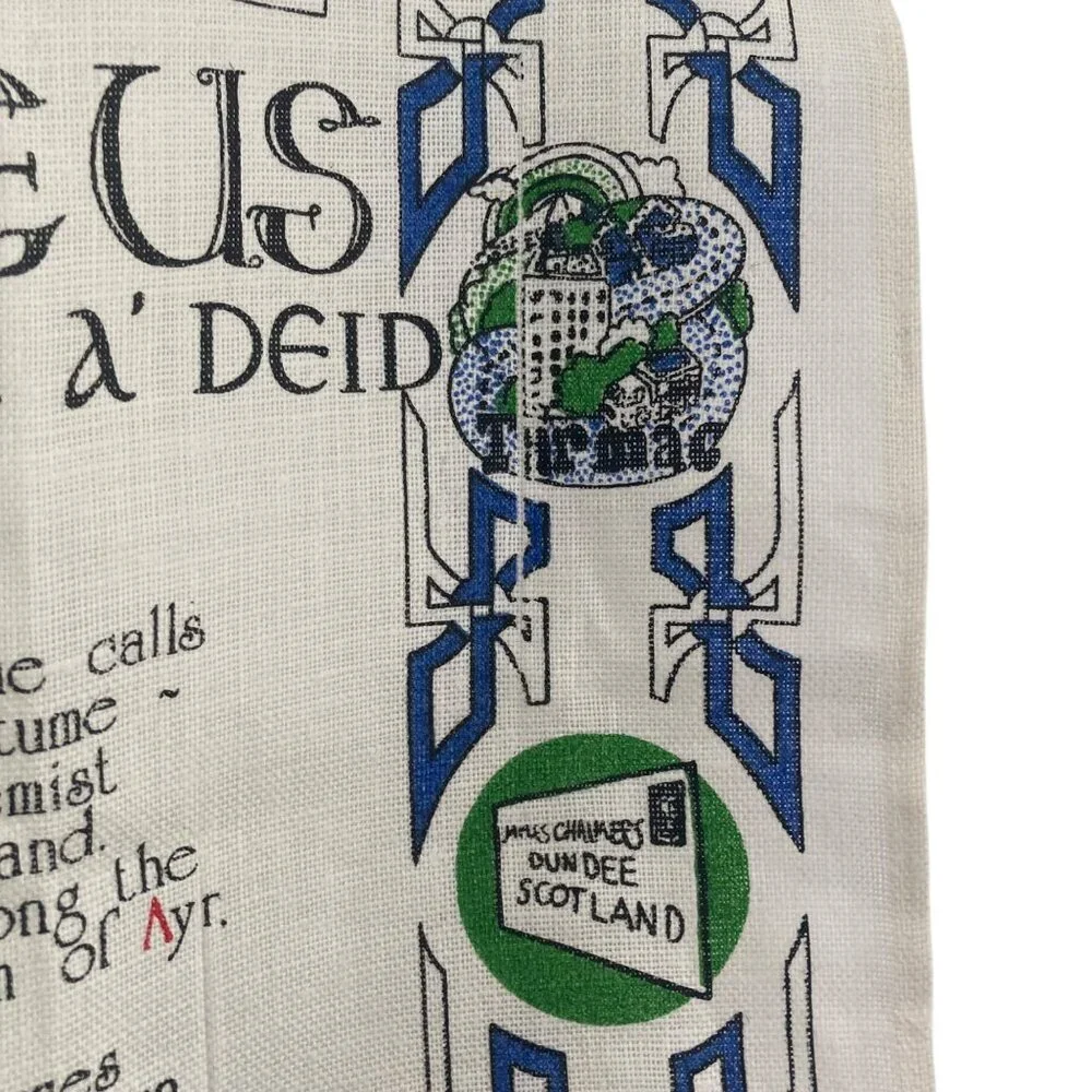 2 Vintage Scottish Linen Tea Towels Linanne Glen Appin Kitchen Unused Scotland